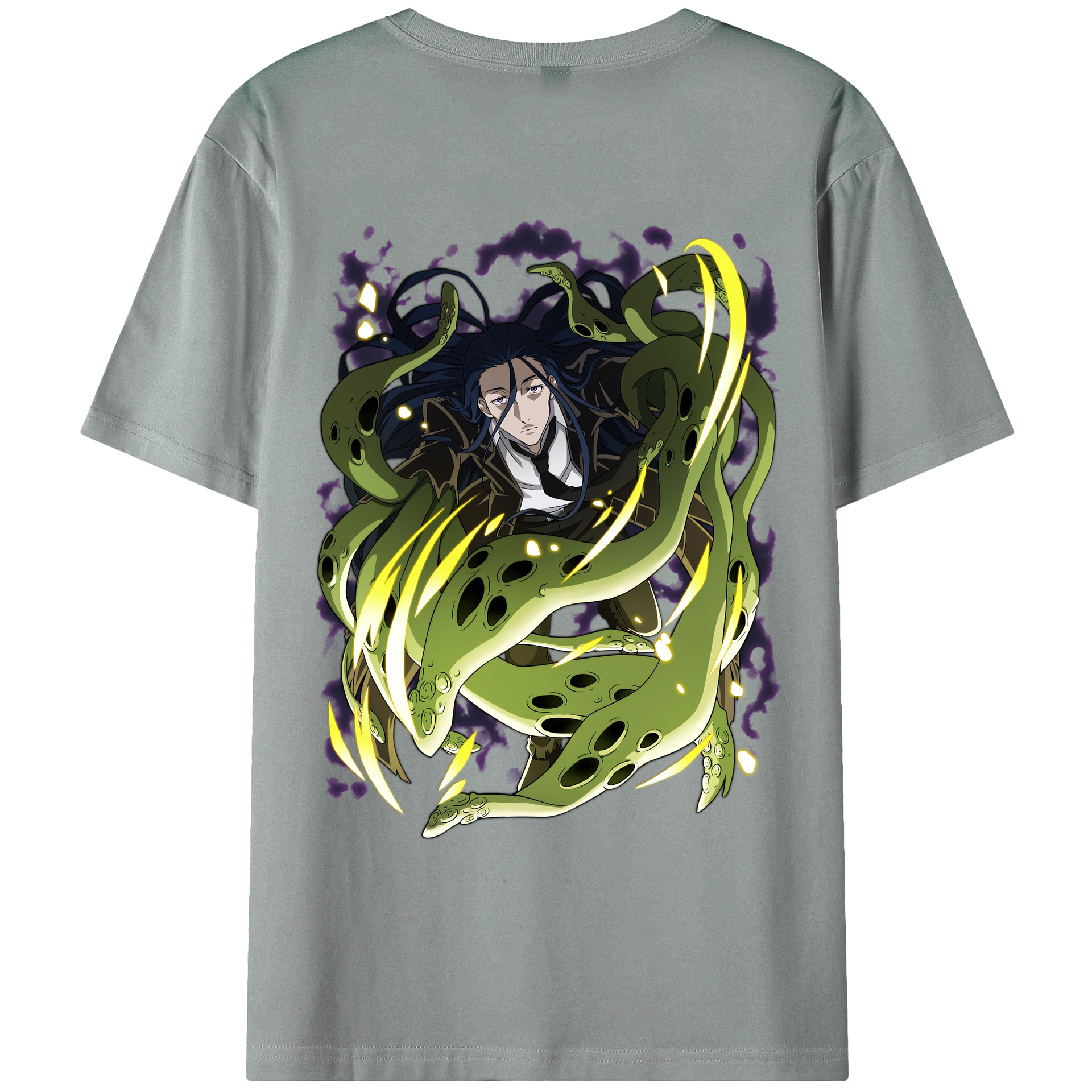 （画像用） 文豪ストレイドッグス Bungo Stray Dogs 綿100％ メンズ半袖Tシャツ（バックプリント） 通気性